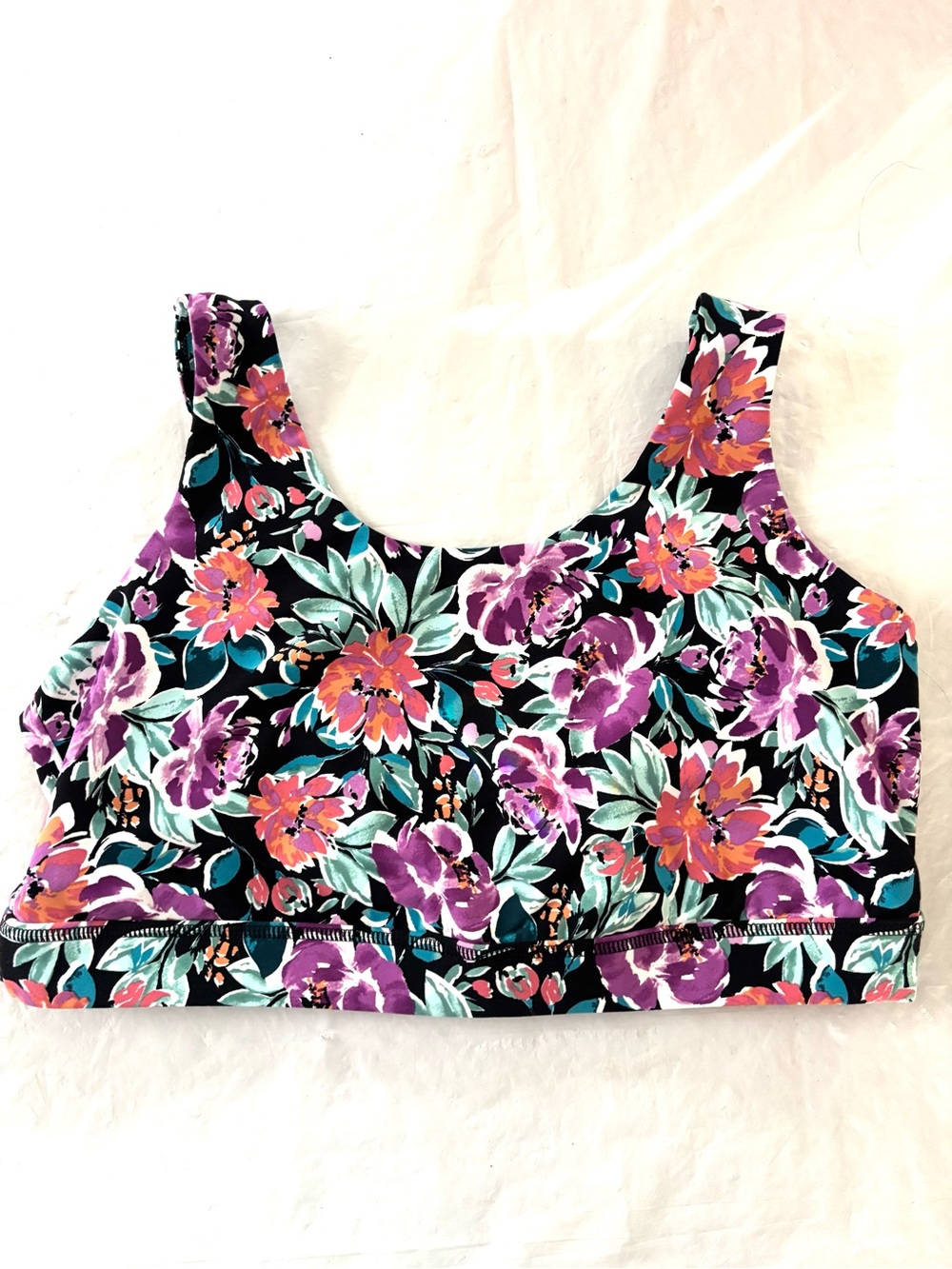 NWOT torrid Active black Pink Teal and Floral Scoop Sports Bra SZ 2X Torrid SZ 2